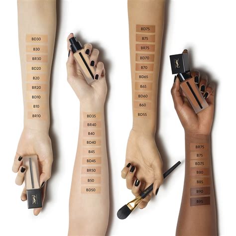 yves saint laurent all hours foundation shades|ysl all hours foundation swatches.